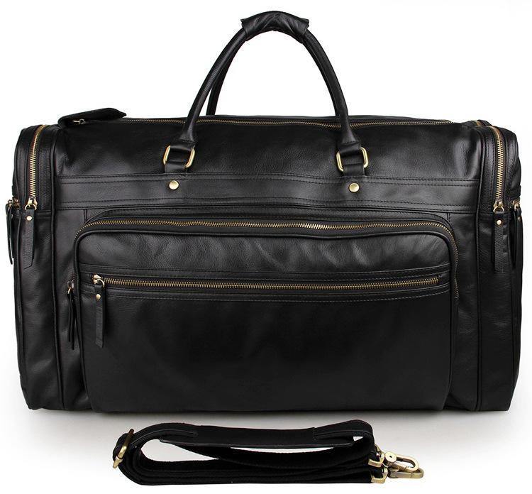 Brown Large Trave Weekender Leather Duffel Bag