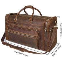 Load image into Gallery viewer, Brown Large Trave Weekender Leather Duffel Bag
