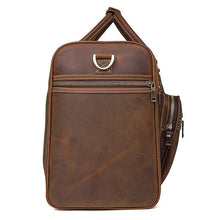Load image into Gallery viewer, Brown Large Trave Weekender Leather Duffel Bag
