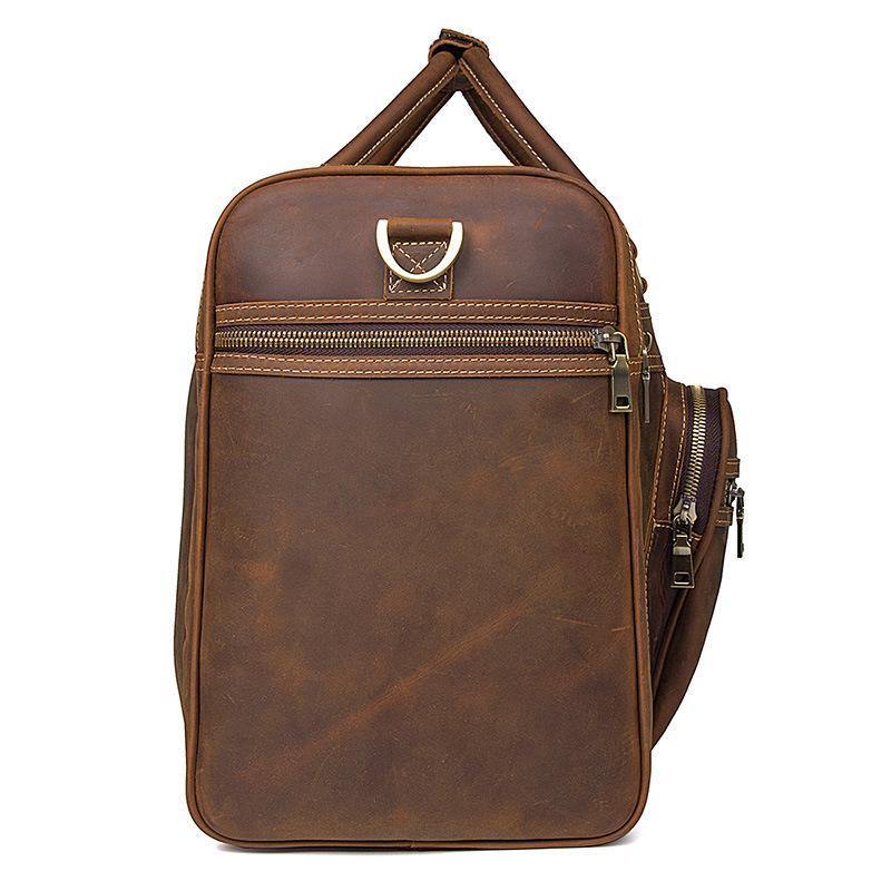 Boston Full Grain Leather Travel Duffel Bag