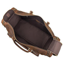 Load image into Gallery viewer, Brown Large Trave Weekender Leather Duffel Bag
