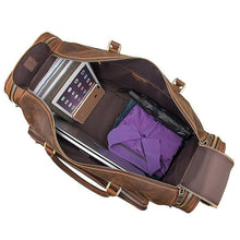 Load image into Gallery viewer, Brown Large Trave Weekender Leather Duffel Bag
