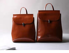 Load image into Gallery viewer, Classic Button Convertible Leather Backpack Bag School Purse for Women
