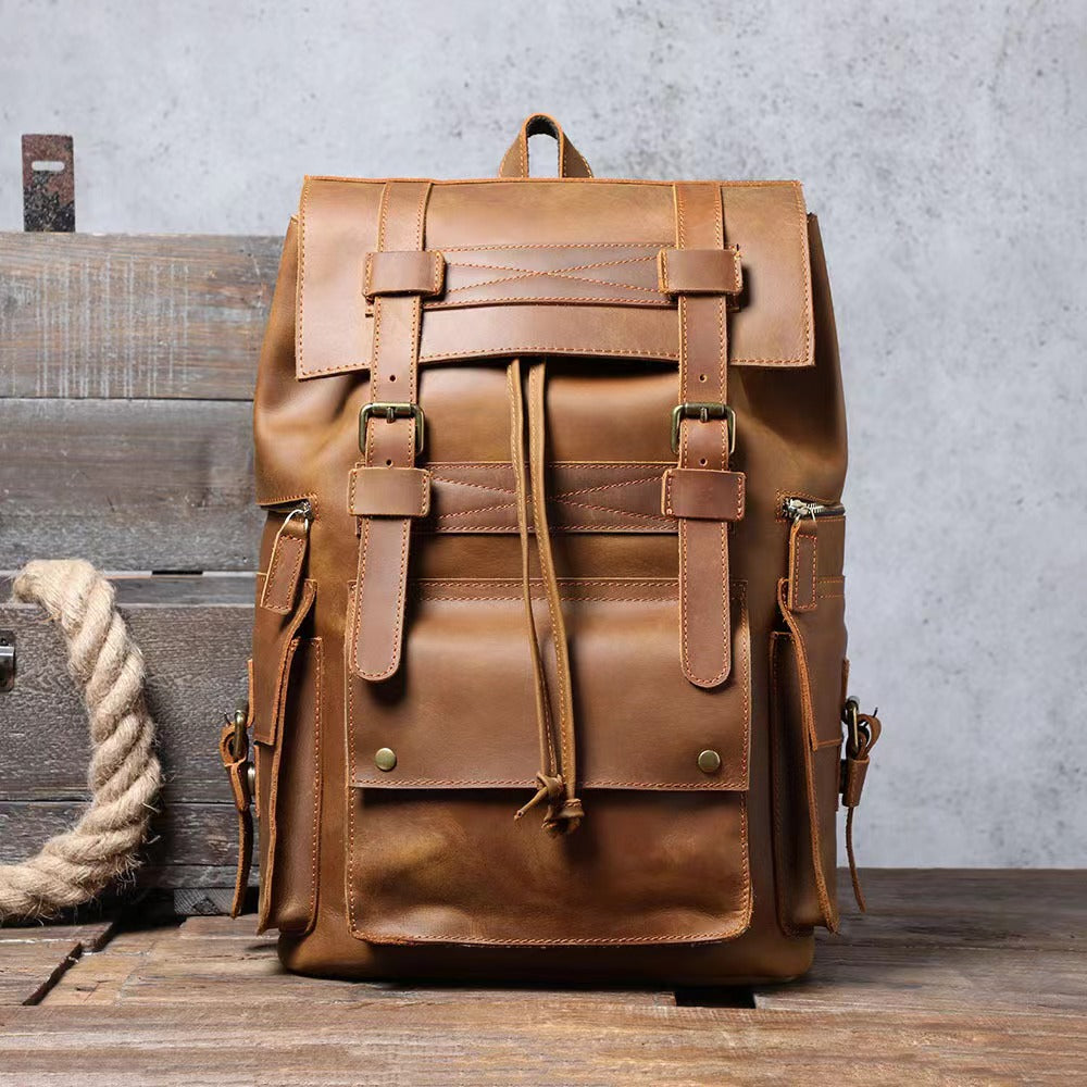 Handmade Full Grain Leather Backpack for Men