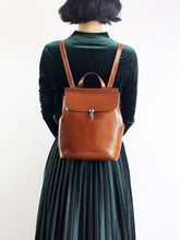 Load image into Gallery viewer, Classic Button Convertible Leather Backpack Bag School Purse for Women

