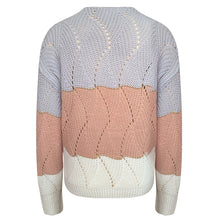 Load image into Gallery viewer, Pink Color Block Stripped Sweater
