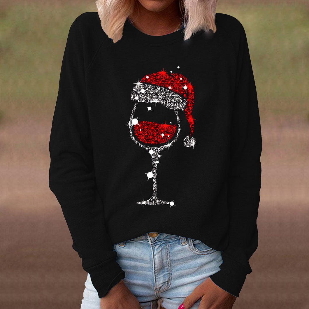 Black Print Long Sleeve Top
