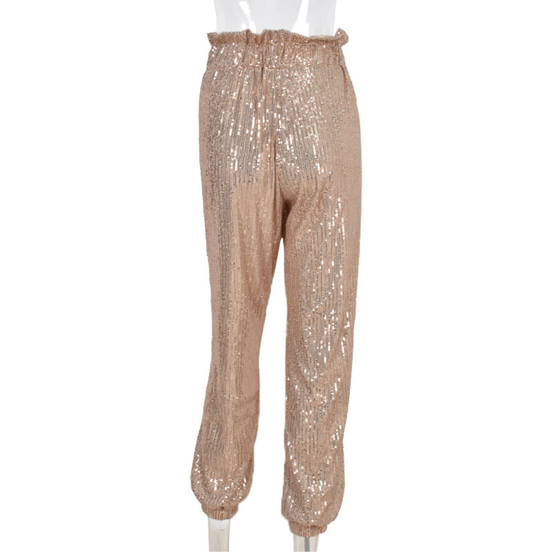 Gold Sequins Party Pants
