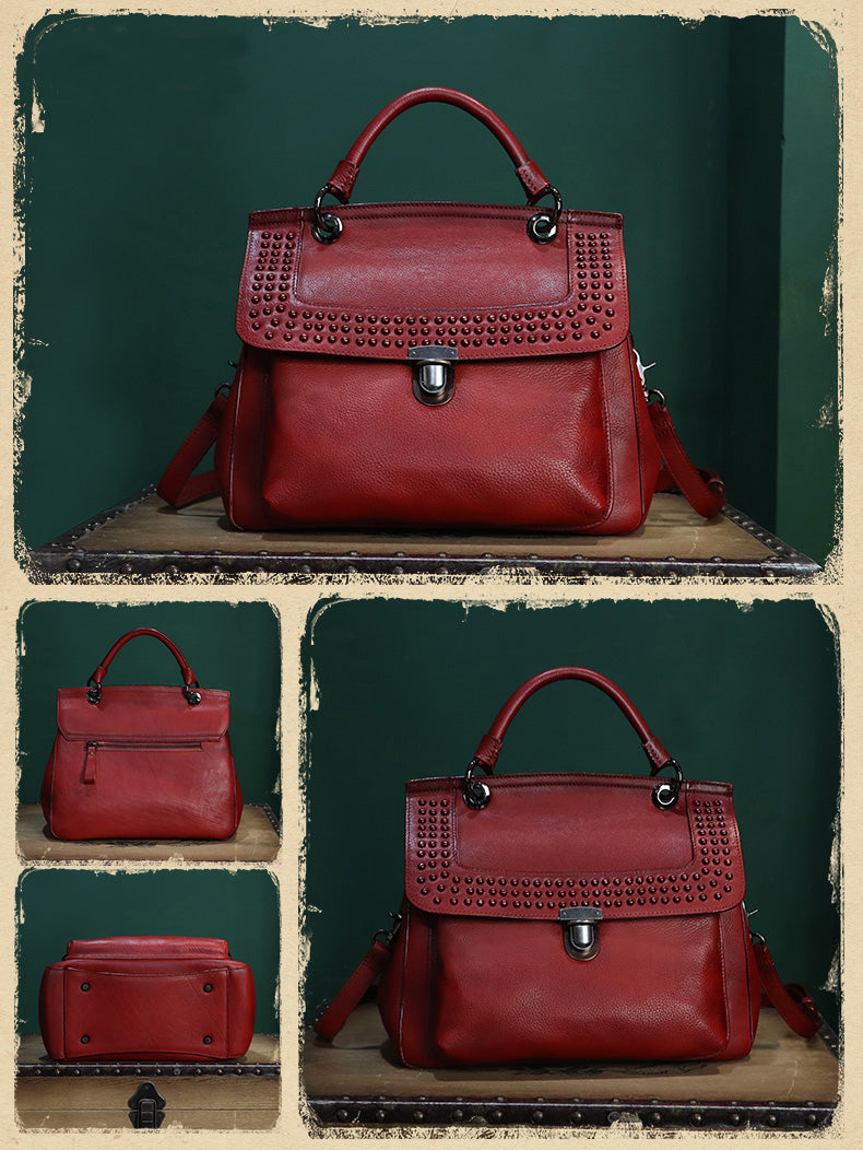 Womens Everyday Handbag Brown Leather Crossbody Bag