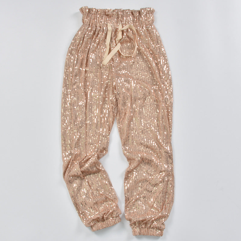 Gold Sequins Party Pants