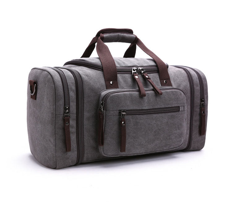 Men's Oversize Canvas Travel Bags Large Capacity Carry On Luggage Weekend Bag
