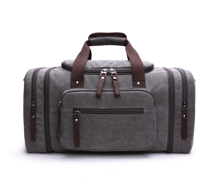 Men's Oversize Canvas Travel Bags Large Capacity Carry On Luggage Weekend Bag