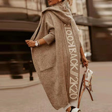 Load image into Gallery viewer, Brown Pockets Hoodied Long Cardigan
