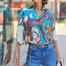 Load image into Gallery viewer, Blue Print Long Sleeve Shirt
