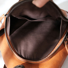 Load image into Gallery viewer, Cool Ladies Brown Leather Backpack Purse Small Rucksack For Women
