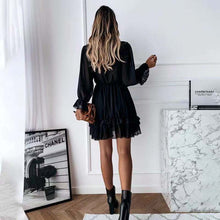 Load image into Gallery viewer, Vintage Plain 3/4 Sleeve Mini Dress
