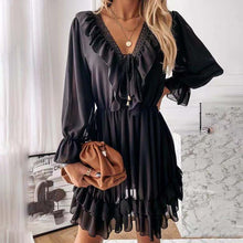 Load image into Gallery viewer, Vintage Plain 3/4 Sleeve Mini Dress
