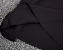 Load image into Gallery viewer, Chic Notched Neckline Short Sleeve Black Top
