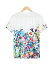 Load image into Gallery viewer, White Floral V-neck Tee
