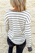 Load image into Gallery viewer, Round Neck Stripes Casual Sweatshirt
