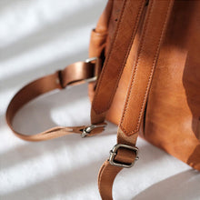 Load image into Gallery viewer, Cool Ladies Brown Leather Backpack Purse Small Rucksack For Women
