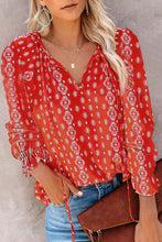 Load image into Gallery viewer, Red Long Sleeve Print Blouse

