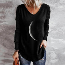 Load image into Gallery viewer, Black Crescent Moon Casual Top
