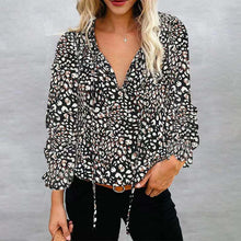 Load image into Gallery viewer, V-neck floral Long Sleeve Print Blouse
