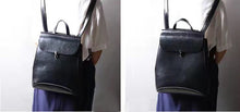 Load image into Gallery viewer, Classic Button Convertible Leather Backpack Bag School Purse for Women
