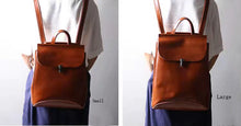 Load image into Gallery viewer, Classic Button Convertible Leather Backpack Bag School Purse for Women
