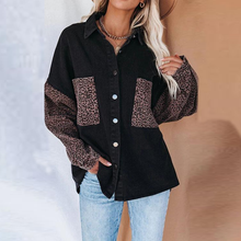 Load image into Gallery viewer, Spice It Up Contrast Leopard Denim Jacket
