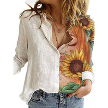 Load image into Gallery viewer, White Floral Long Sleeve Shirt
