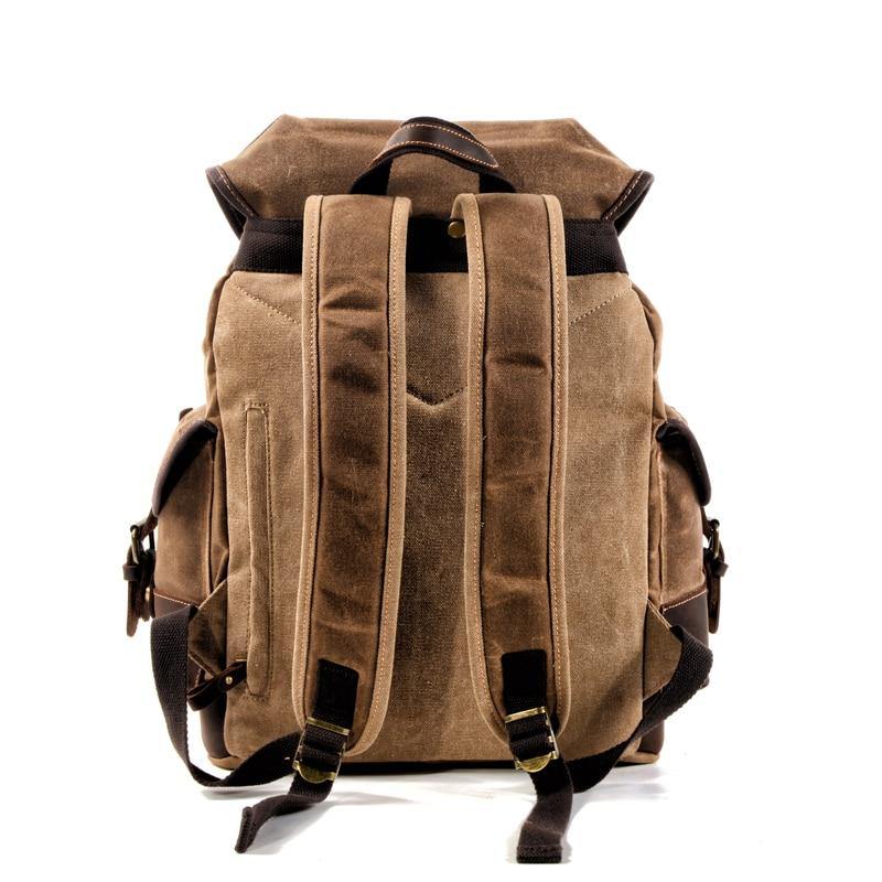 Vintage Canvas Backpack Waterproof Traveling Hiking Rucksack