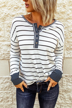 Load image into Gallery viewer, Round Neck Stripes Casual Sweatshirt
