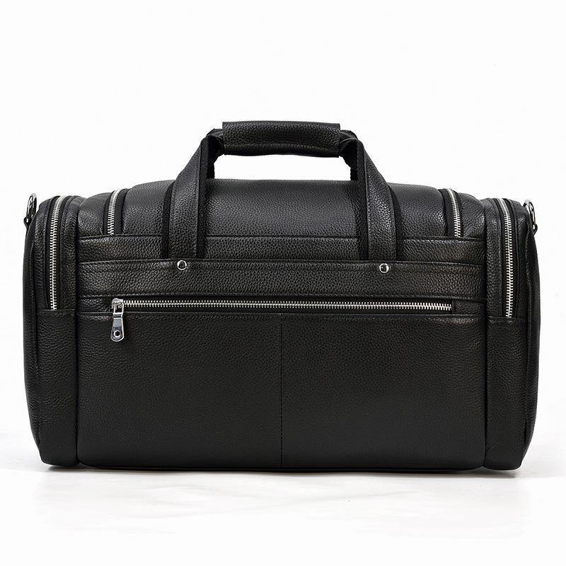 Black Leather Duffel Bag Large Travel Weekender Bag Groomsmen Gift
