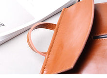 Load image into Gallery viewer, Brown Zipper Convertible Leather Backpack
