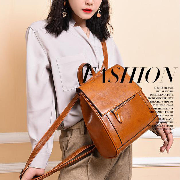 Top Grain Leather Backpack Ladies Leather Travel Backpacks Christmas Gift For Her