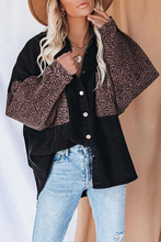 Load image into Gallery viewer, Spice It Up Contrast Leopard Denim Jacket
