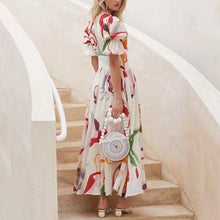 Load image into Gallery viewer, V-Neck Floral Maxi Dress
