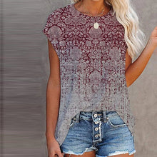 Load image into Gallery viewer, Red Print Short Sleeve T-shirt
