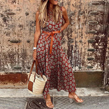 Load image into Gallery viewer, Boho Sleeveless Print Midi Dress
