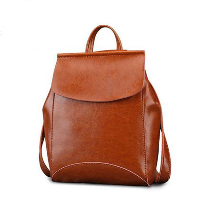 Cute Leather College Backpack