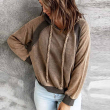 Load image into Gallery viewer, Casual Patchwork Long Sleeve Drawstring Hoodie
