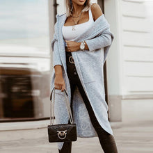 Load image into Gallery viewer, Grey Pockets Hoodied Long Cardigan
