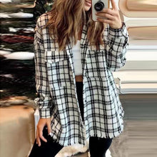 Load image into Gallery viewer, Fashion Single Breasted Tweed Plaid Jacket
