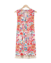 Load image into Gallery viewer, Romantic Print Sleeveless Mini Dress
