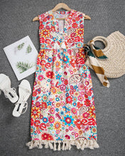 Load image into Gallery viewer, Romantic Print Sleeveless Mini Dress
