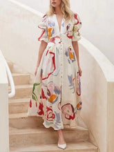 Load image into Gallery viewer, V-Neck Floral Maxi Dress
