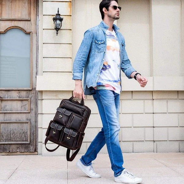 Large Handmade Genuine Leather Backpack