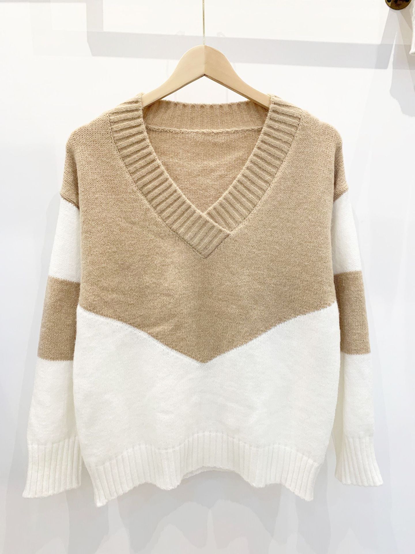 Color Block Long Sleeve Sweater